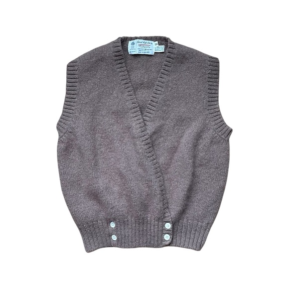 Vintage Sweaters - Robert Scott for Talbots Wool Sweater Vest Women’s 38 Small Tan Vintage VTG